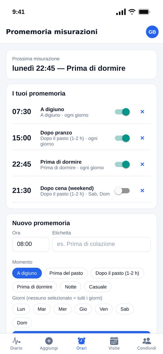 Promemoria e notifiche